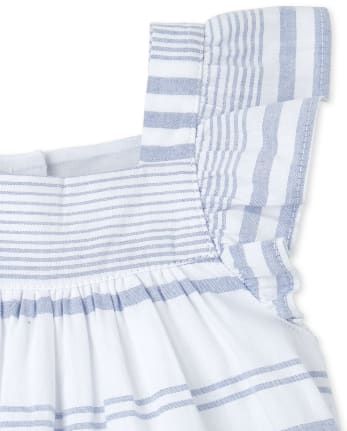 Baby Girls Mommy And Me Striped Matching Ruffle Dress