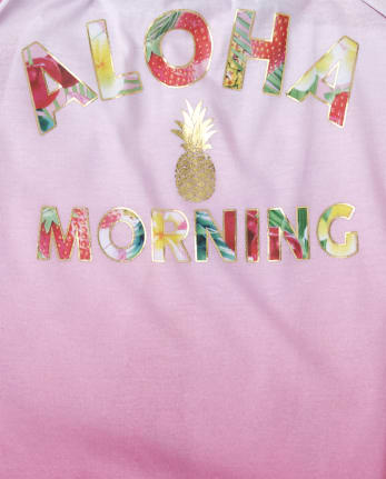 Girls Foil Aloha Tropical Fruit Pajamas