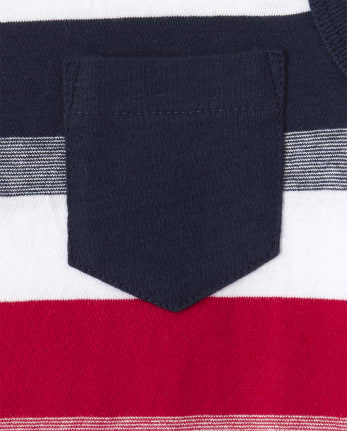 Baby And Toddler Boys Americana Mix And Match Striped Pocket Tank Top