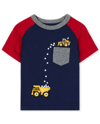 Baby And Toddler Boys Puff Print Pocket Top