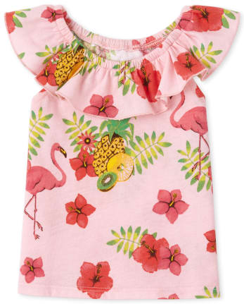 Baby And Toddler Girls Mix And Match Print Ruffle Top