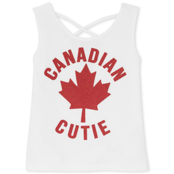 Baby And Toddler Girls Canada Day Mix And Match Glitter Cross Back Tank Top