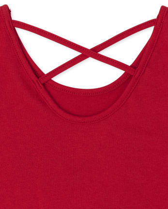 Baby And Toddler Girls Canada Day Mix And Match Glitter Cross Back Tank Top