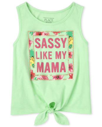 Baby And Toddler Girls Mix And Match Glitter Tie Front Tank Top