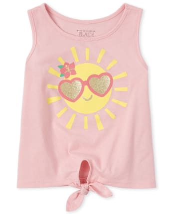 Baby And Toddler Girls Mix And Match Glitter Tie Front Tank Top