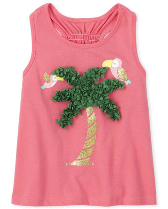 Baby And Toddler Girls Glitter Applique Racerback Tank Top
