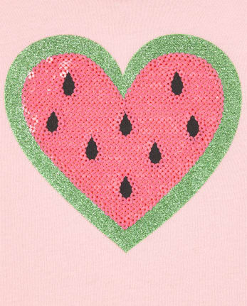 Baby And Toddler Girls Sequin Watermelon Ruffle Top