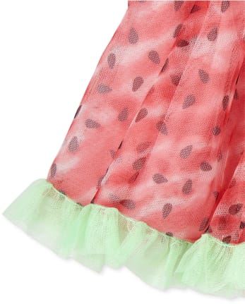 Baby And Toddler Girls Watermelon Ruffle Skirt