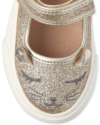Toddler Girls Glitter Cat Sneakers