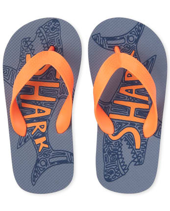 Boys shark flip flops clearance