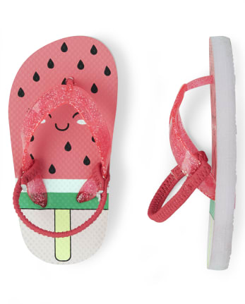 Toddler Girls Glitter Watermelon Flip Flops