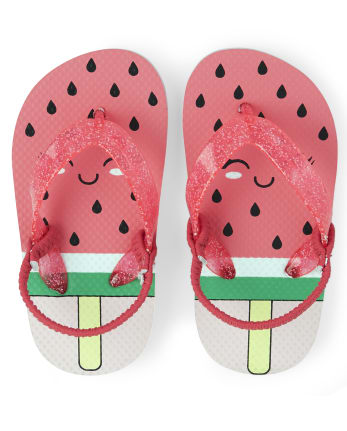 Toddler Girls Glitter Watermelon Flip Flops
