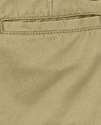 Shorts chinos elásticos de uniforme para niños, paquete de 2