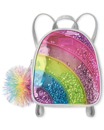 Girls Shakey Holographic Rainbow Mini Backpack