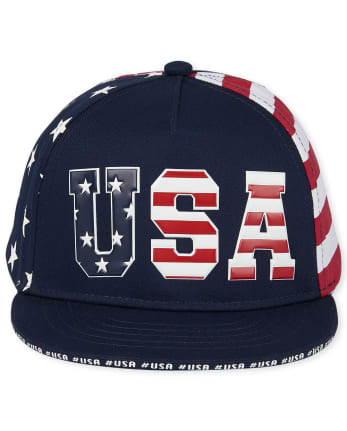 Toddler Boys Americana USA Striped Baseball Hat