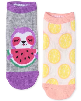 Sistemáticamente recuperar Ondular Pack de 6 calcetines tobilleros de frutas para niña | The Children's Place  - MULTI CLR