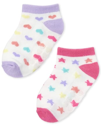 Toddler Girls Unicorn Striped Ankle Socks 10-Pack