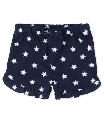 Baby And Toddler Girls Americana Mix And Match Star Ruffle Shorts