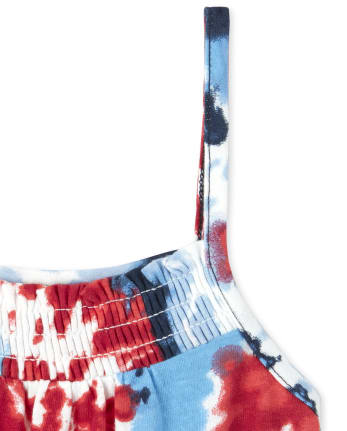 Baby And Toddler Girls Americana Tie Dye Romper