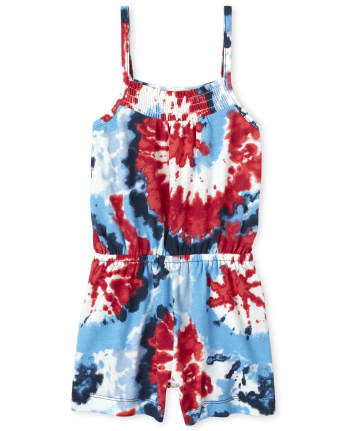 Baby And Toddler Girls Americana Tie Dye Romper
