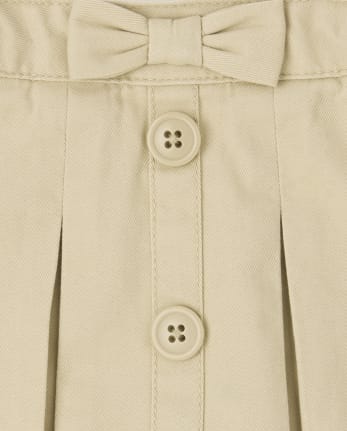 Falda pantalón con botones de uniforme para niñas pequeñas