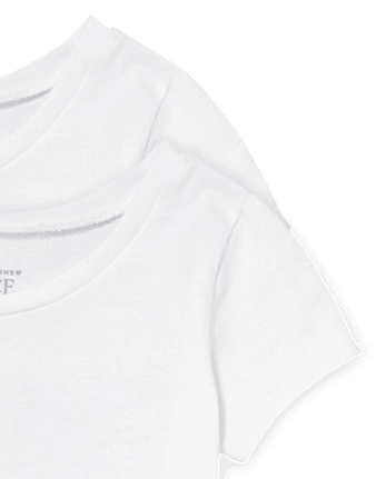 Camiseta básica con capas de uniforme para bebés y niñas pequeñas, paquete de 2
