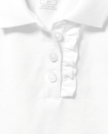 Polo de piqué con volantes de uniforme para niñas pequeñas, paquete de 2