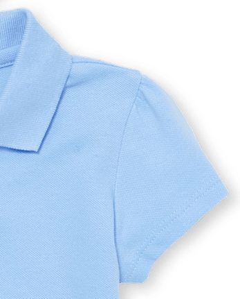 Polo de piqué con volantes de uniforme para niñas pequeñas, paquete de 2