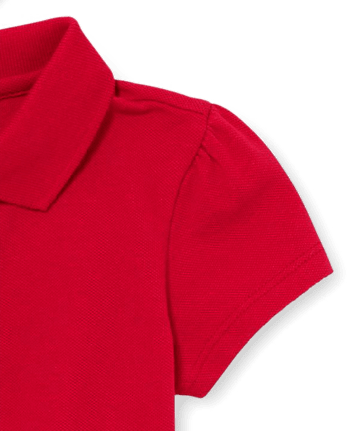 Polo de piqué con volantes de uniforme para niñas pequeñas, paquete de 2