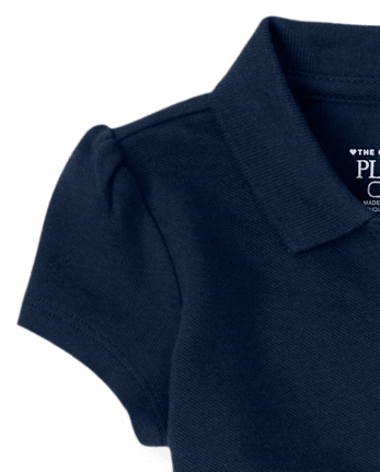 Polo de piqué con volantes de uniforme para niñas pequeñas, paquete de 2
