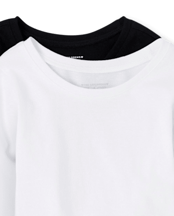 Lot de 2 t-shirts superposés basiques pour bébé et toute-petite fille