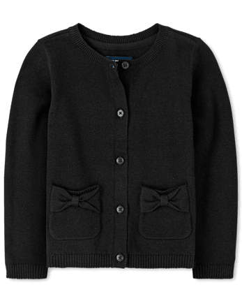 Cardigan à nœud uniforme pour toute-petite fille