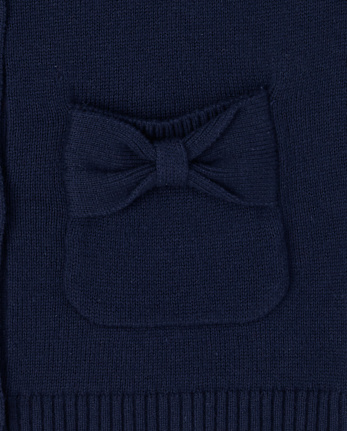 Cardigan à nœud uniforme pour toute-petite fille