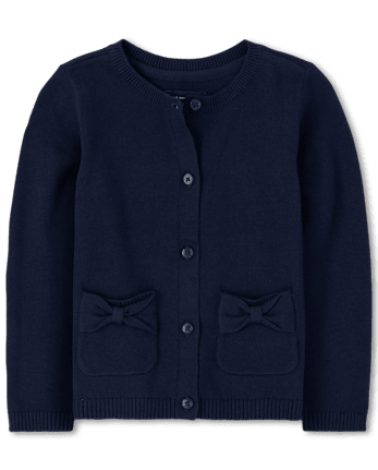 Cardigan à nœud uniforme pour toute-petite fille