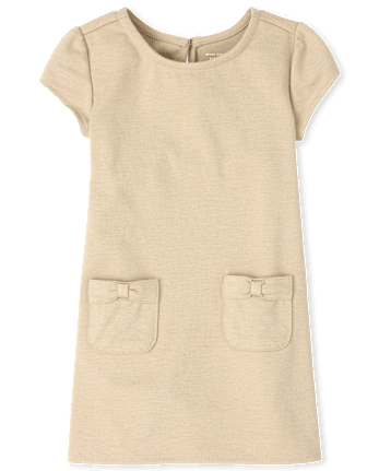 Toddler Girls Bow Ponte Knit Dress - SANDY