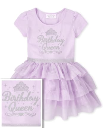 Baby And Toddler Girls Glitter Birthday Queen Tutu Dress