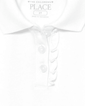 Lot de 2 polos uniformes en piqué à volants pour bébé et toute-petite fille