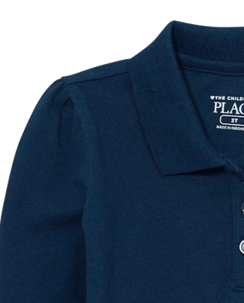 Lot de 2 polos uniformes en piqué à volants pour bébé et toute-petite fille