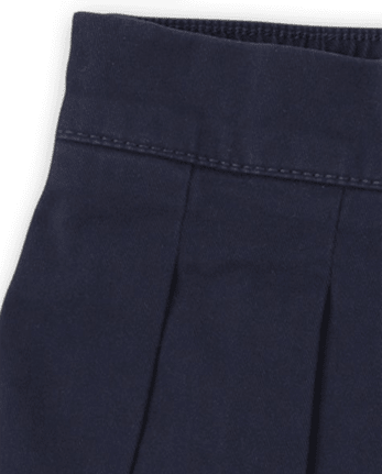 Toddler Girls Uniform Bow Stretch Pleated Skort 2-Pack