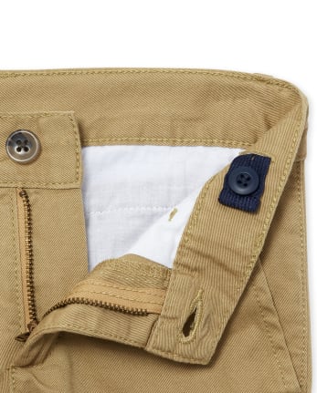 Pantalones chinos ajustados de uniforme para niños, paquete de 2