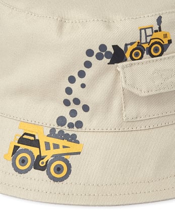 Toddler Boys Construction Pocket Bucket Hat
