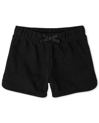 Girls Uniform Active French Terry Knit Dolphin Shorts - BLACK | The  Children's Place