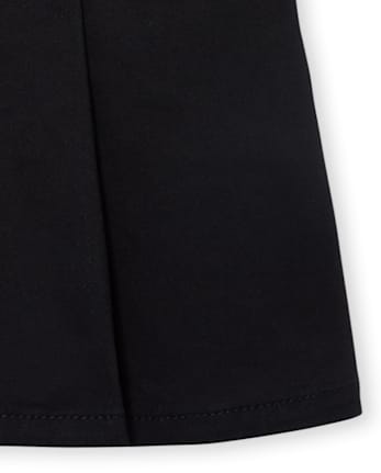 Jupe-short boutonnée extensible pour uniforme de fille - Coupe ajustée