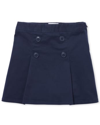 Jupe-short d'uniforme à boutons extensibles pour filles - Slim