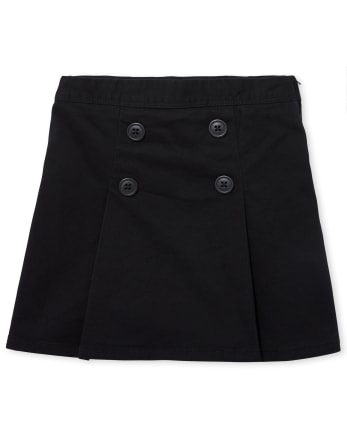 Girls Uniform Stretch Button Skort - Plus