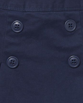 Jupe-short d'uniforme à boutons extensibles pour filles - Plus