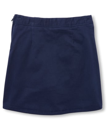 Jupe-short d'uniforme à boutons extensibles pour filles - Plus