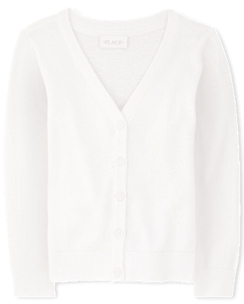 Gilet à col en V pour filles - WHITE