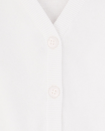 Gilet à col en V pour filles - WHITE