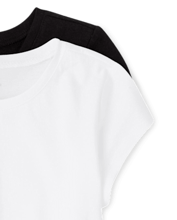 Camiseta básica con capas de uniforme para niñas, paquete de 2